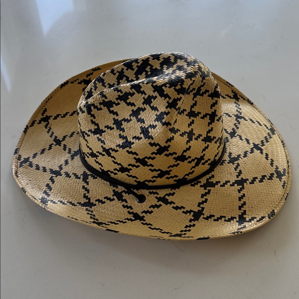 Charlie Horse Stylish Black and Tan Women's Straw Hat NEW ✨ Size: L - Picture 2 of 6